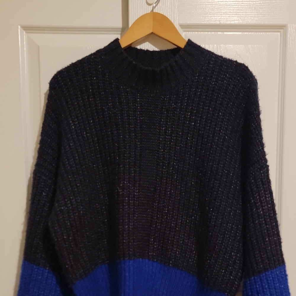 Elodie Dark Blue and Cobalt Blue Knit Sweater
